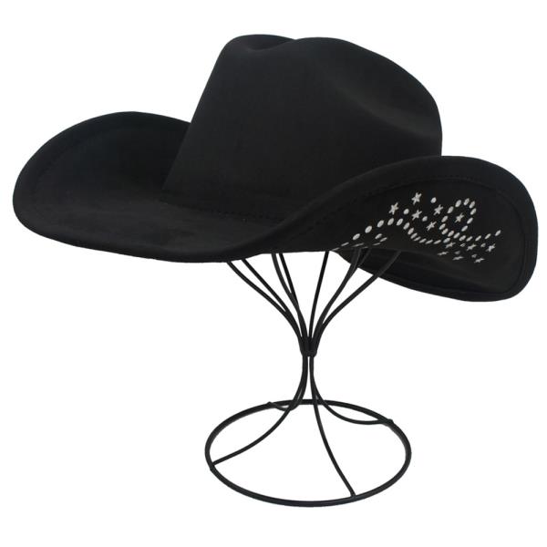 STAR STUD SWIRL MICROSUEDE COWBOY HAT