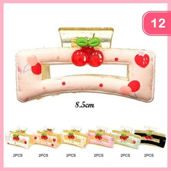 CHERRY HAIR CLAW CLIP (12 UNITS)