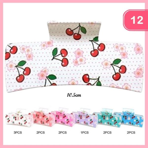 CHERRY HAIR CLAW CLIP (12 UNITS)