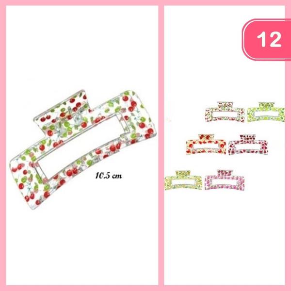 CHERRY HAIR CLAW CLIP (12 UNITS)