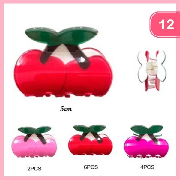 CHERRY HAIR CLAW CLIP (12 UNITS)