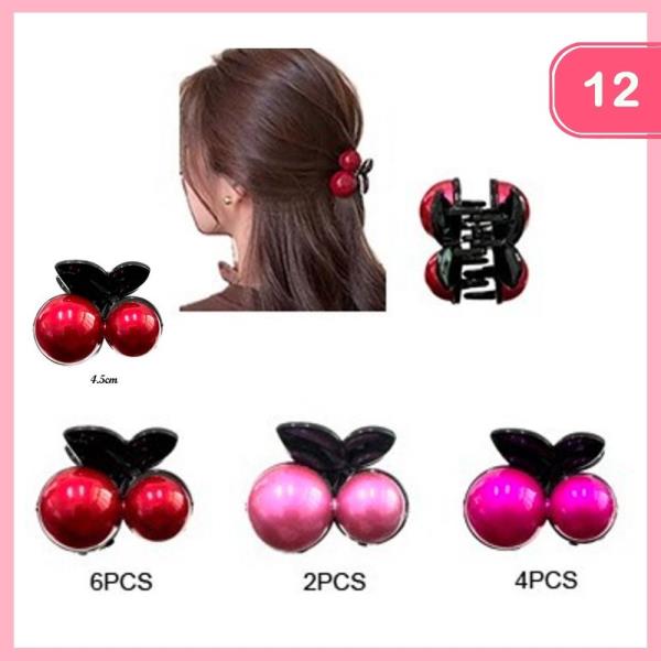 CHERRY HAIR CLAW CLIP (12 UNITS)