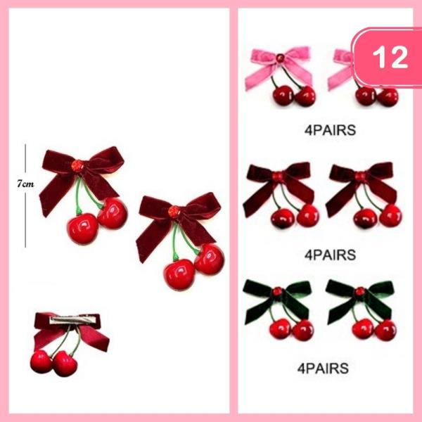 CHERRY HAIR PINS (12 UNITS)