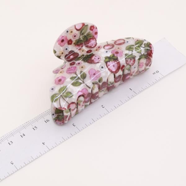 CHERRY STRAWBERRY FLOWER HAIR CLAW JAW CLIP