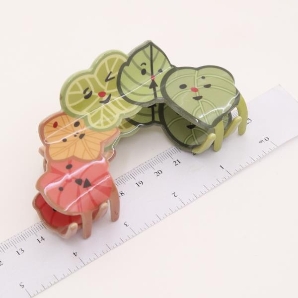 CUTE LEAF FACE HAIR CLAW JAW CLIP