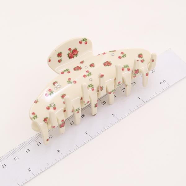 FLOWER RHINESTONE HAIR CLAW JAW CLIP