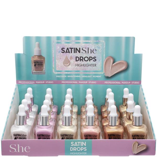 SHE MAKEUP SATIN DROPS HIGHLIGHTER (24 UNITS)