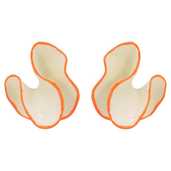 WAVY EDGE COLOR FLOWER POST EARRING