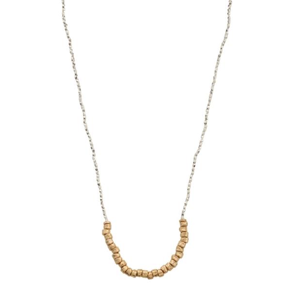 MINIMAL CUBE BEAD STATION NECKLACE