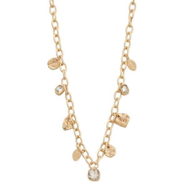 TWO TONE MULTI CHARM NECKLACE