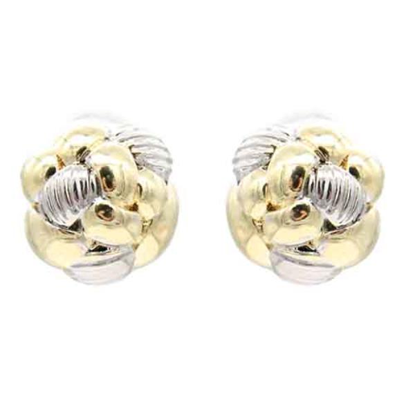 14K GOLD PLATED 2-TONE STUD EARRINGS