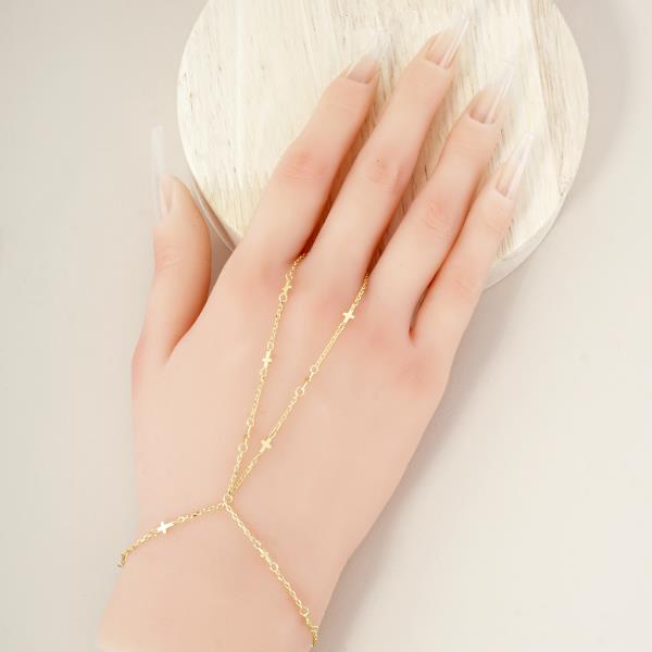 GOLD DIPPED HYPOALLERGENIC HAND CHAIN BRACELET