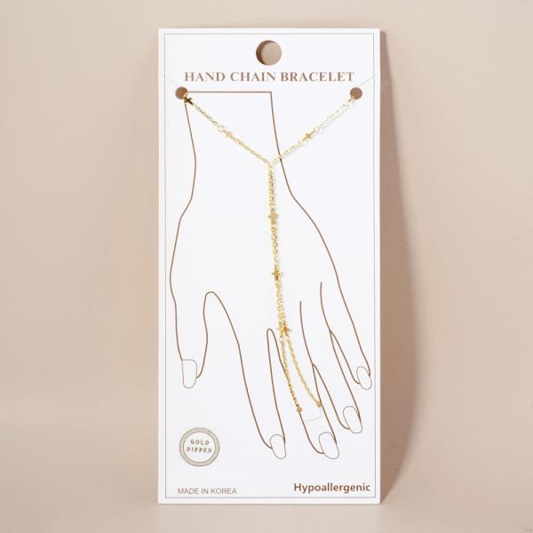 GOLD DIPPED HYPOALLERGENIC HAND CHAIN BRACELET