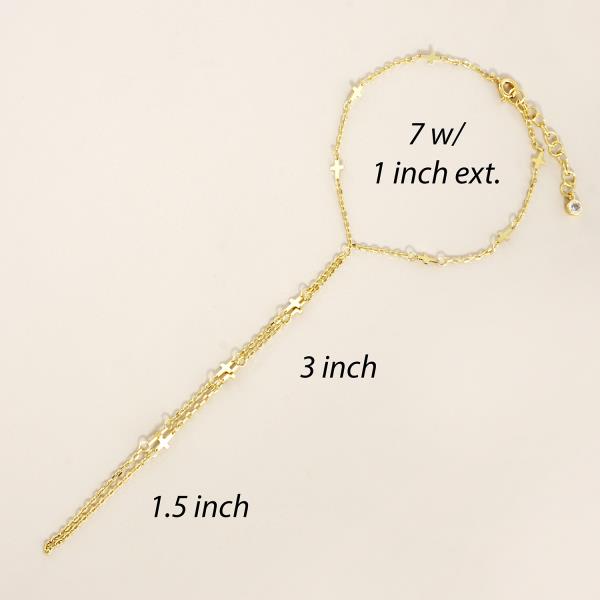GOLD DIPPED HYPOALLERGENIC HAND CHAIN BRACELET