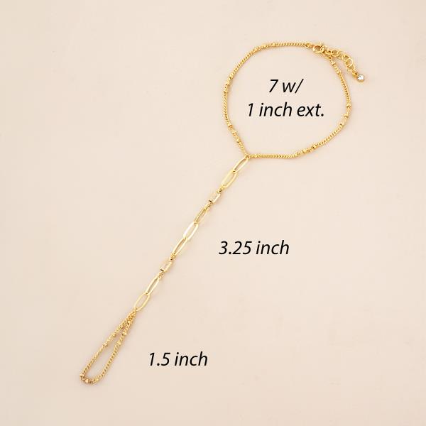 GOLD DIPPED HYPOALLERGENIC HAND CHAIN BRACELET