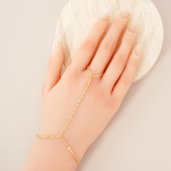 GOLD DIPPED HYPOALLERGENIC HAND CHAIN BRACELET