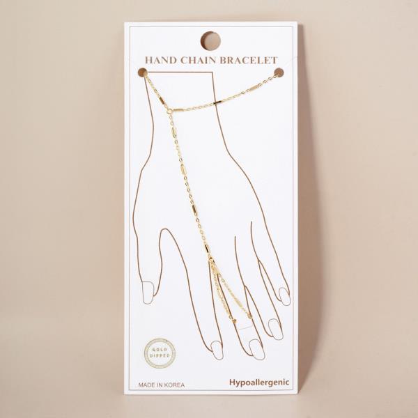 GOLD DIPPED HYPOALLERGENIC HAND CHAIN BRACELET