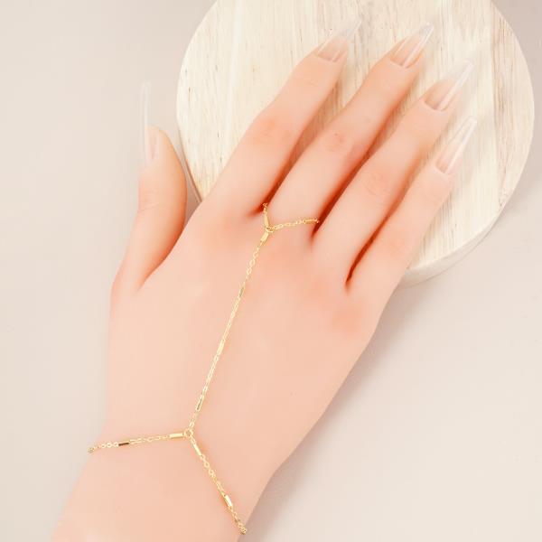 GOLD DIPPED HYPOALLERGENIC HAND CHAIN BRACELET