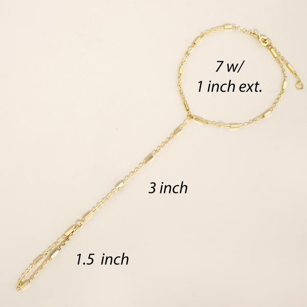 GOLD DIPPED HYPOALLERGENIC HAND CHAIN BRACELET