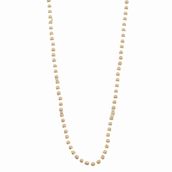 NATURAL STONE METAL BEAD MIX NECKLACE