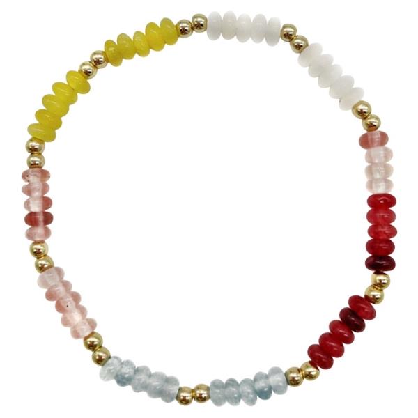RAINBOW GLASS BEAD STRETCH BRACELET