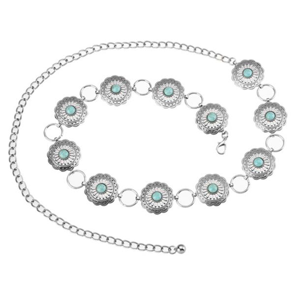 CONCHO TQ STONE METAL WESTERN CHAIN BELT