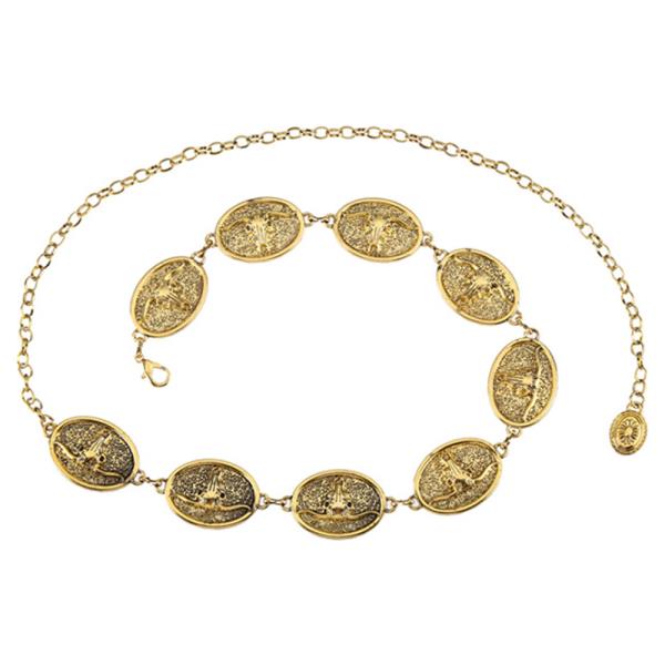 COW SKULL METAL WESTERN CHAIN BELT