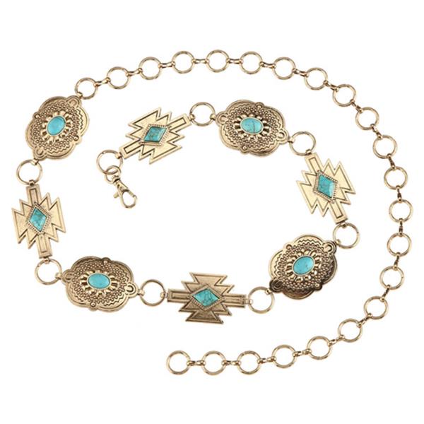 TQ TONE MULTI METAL WESTERN CHAIN BELT