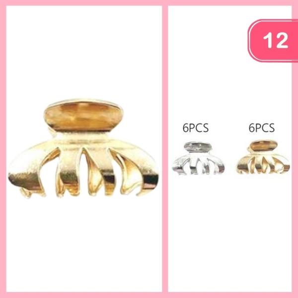 METALLIC HAIR CLAW JAW CLIP (12 UNITS)