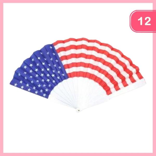 AMERICAN FLAG HAND FAN (12 UNITS)