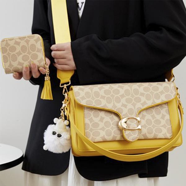 2IN1 OVAL PRINTED SHOULDER BAG W WALLET SET