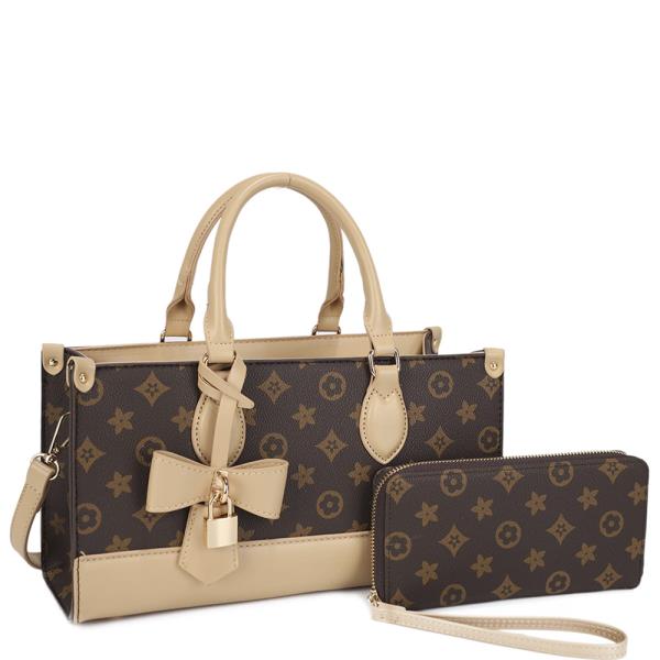 2IN1 DESIGN PRINTED SATCHEL W WALLET SET