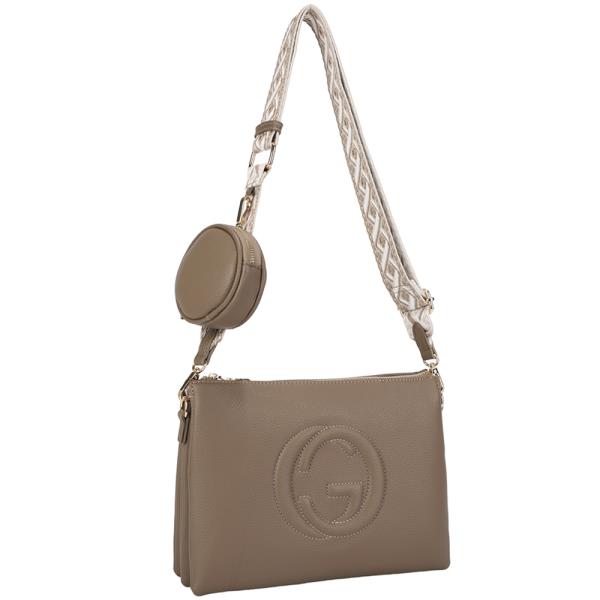 2IN1 CHIC TEXTURED SHOULDER CROSSBODY W COIN PURSE SET