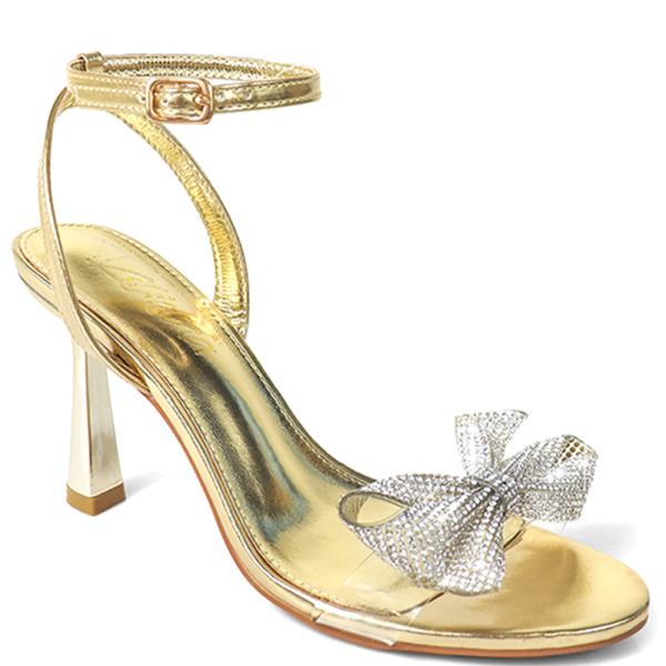 RHINESTONE BOW ANKLE HEEL 12 PAIRS