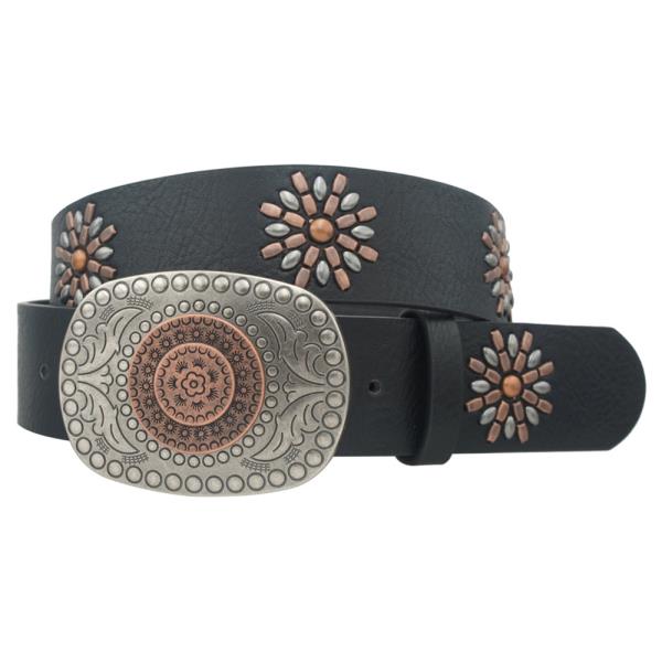 PLUS 2 TONE FLORA BOHO RECTANGLE WESTERN BELT