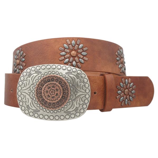 PLUS 2 TONE FLORA BOHO RECTANGLE WESTERN BELT
