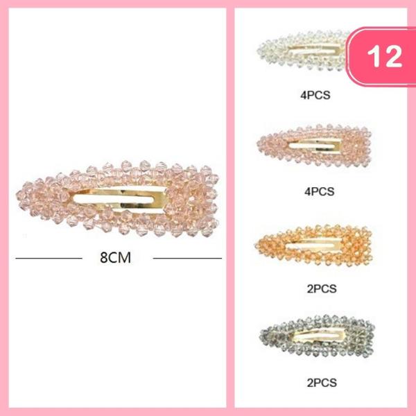 BEAD HAIR SNAP PIN (12 UNITS)