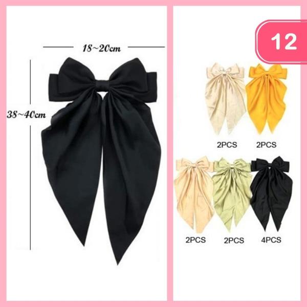 LONG TAIL HAIR BOW PIN (12 UNITS)