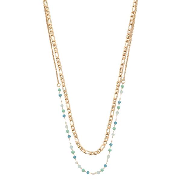 SODAJO GOLD DIPPED 2 LAYERED BEAD CHAIN NECKLACE