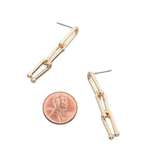 SODAJO GOLD DIPPED U CHAIN DROP EARRING
