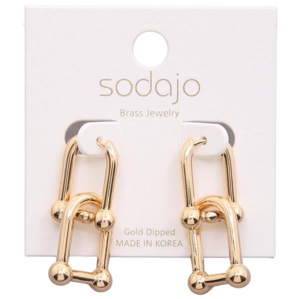 SODAJO GOLD DIPPED U CHAIN DROP EARRING