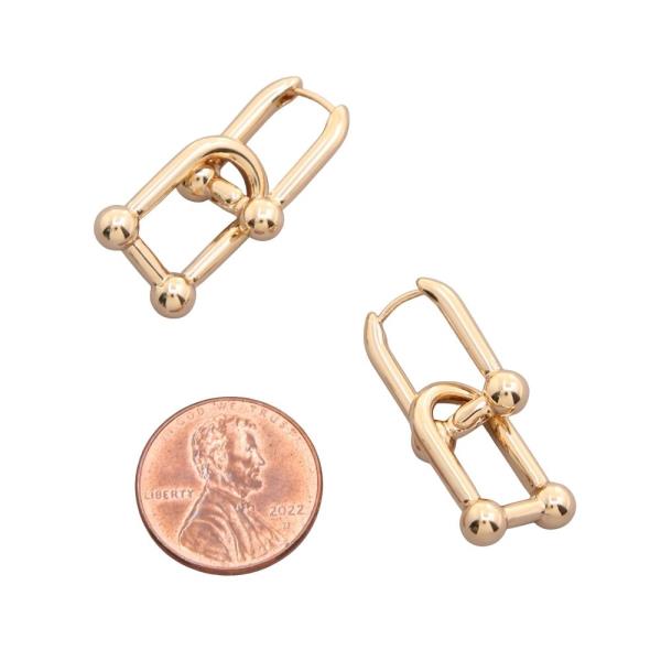 SODAJO GOLD DIPPED U CHAIN DROP EARRING