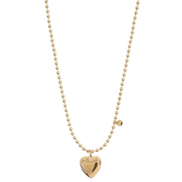 SODAJO GOLD DIPPED HEART PENDANT NECKLACE