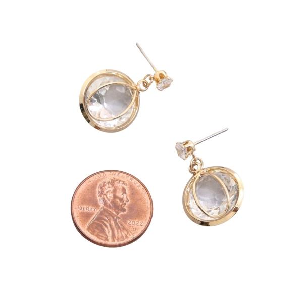 SODAJO GOLD DIPPED CZ DANGLE EARRING