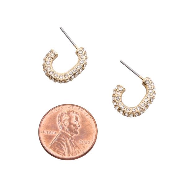 SODAJO GOLD DIPPED CZ C HOOP EARRING