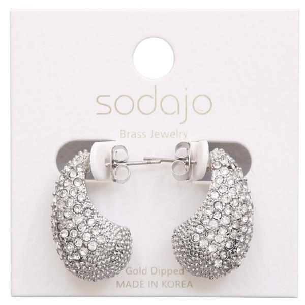 SODAJO GOLD DIPPED CZ TEARDROP EARRING