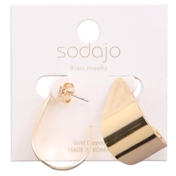 SODAJO GOLD DIPPED TEARDROP C HOOP EARRING