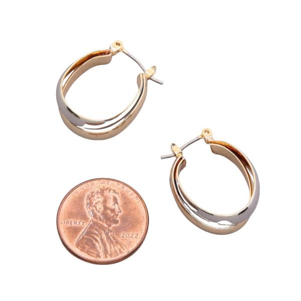 SODAJO GOLD DIPPED TWO TONE HOOP EARRING