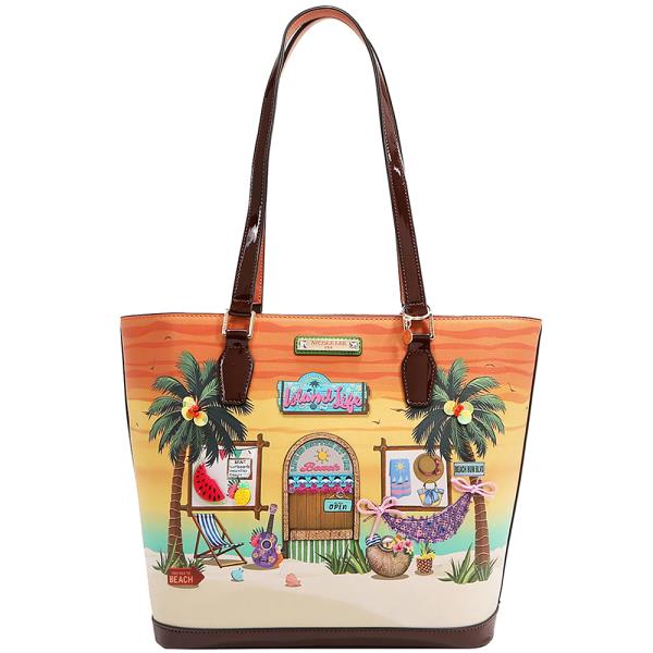 NICOLE LEE SUN AND SAND SHOPPER TOTE BAG