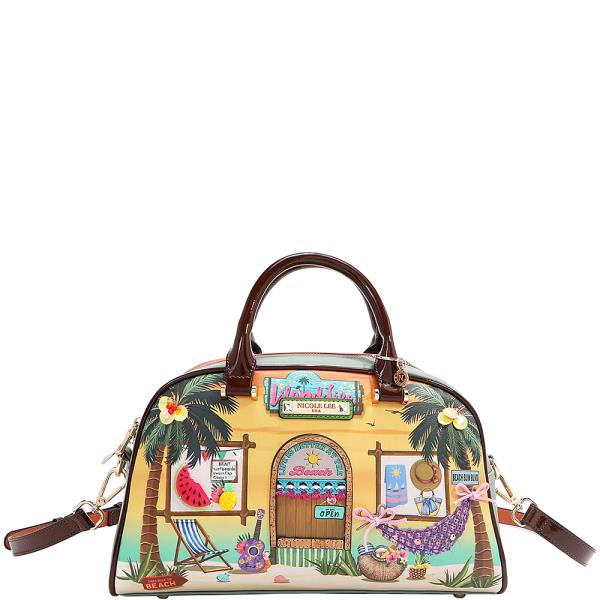 NICOLE LEE SUN AND SAND DOME SATCHEL BAG